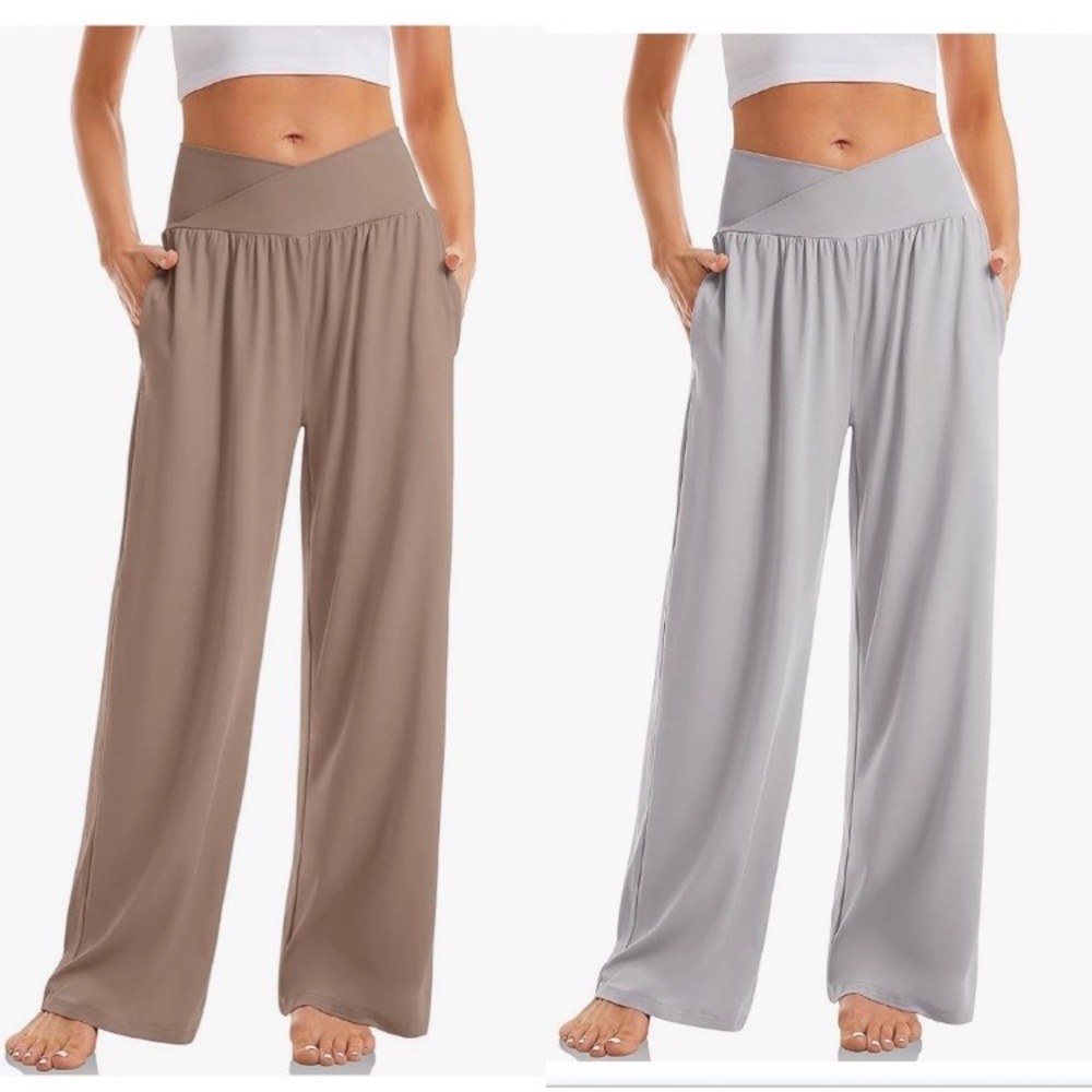 🔥NWT bundle of 2 ,SUNYAA wide leg, Tommy control high waist yoga pants size L